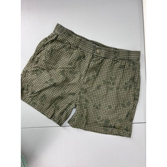 QILO men's XL green desert night camo checked tactical pull on shorts 5" inseam - Picture 1 of 6